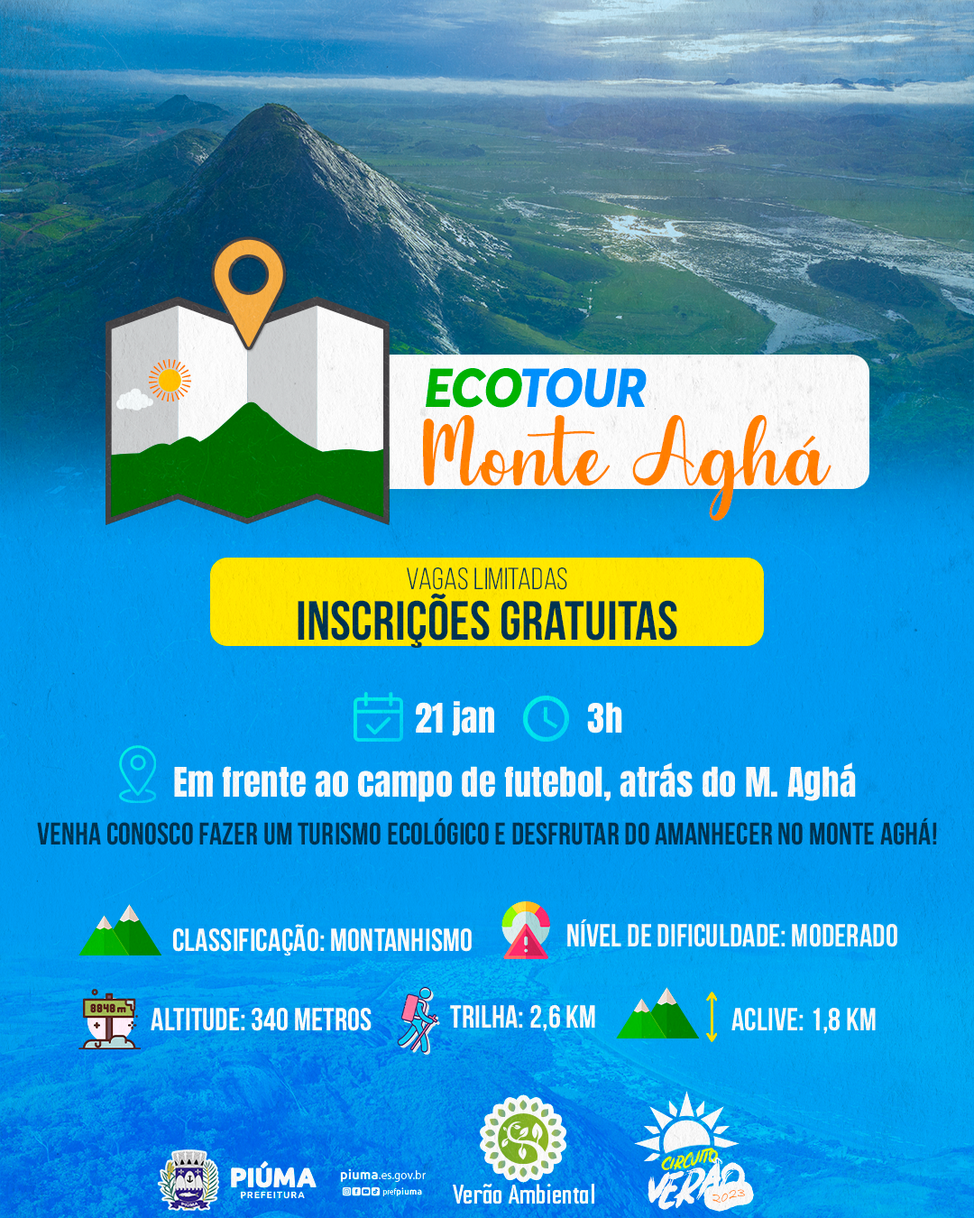 Inscrições abertas para o “EcoTour Monte Aghá”