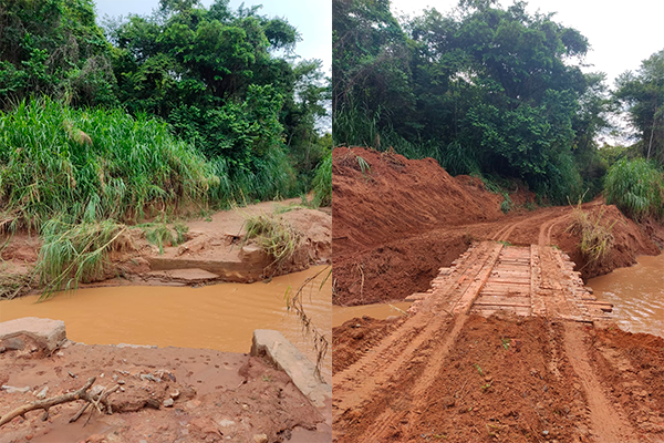 Ponte arrancada por enchente é reconstruída em tempo recorde na Comunidade do Firme