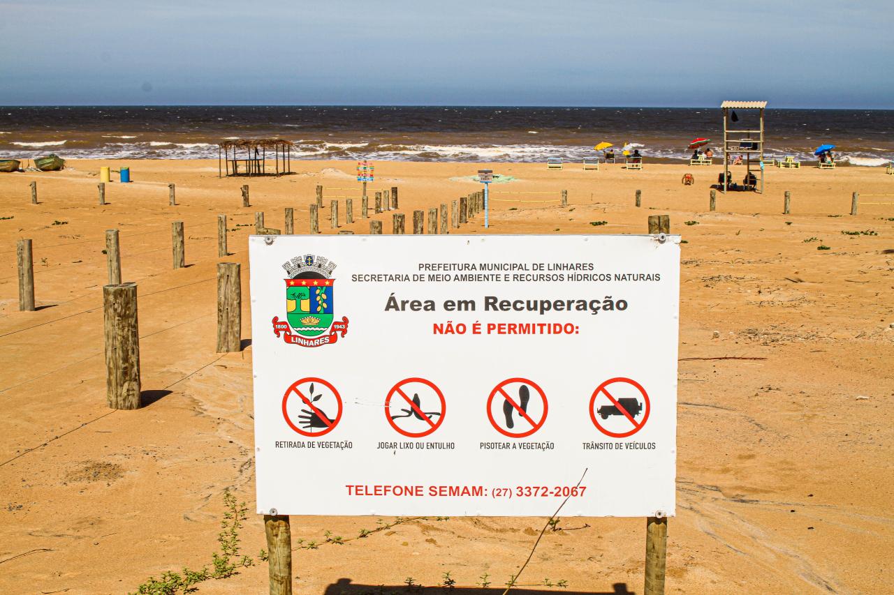 Prefeitura reforça proteção ambiental nas áreas de restinga durante o verão nas praias de Linhares
