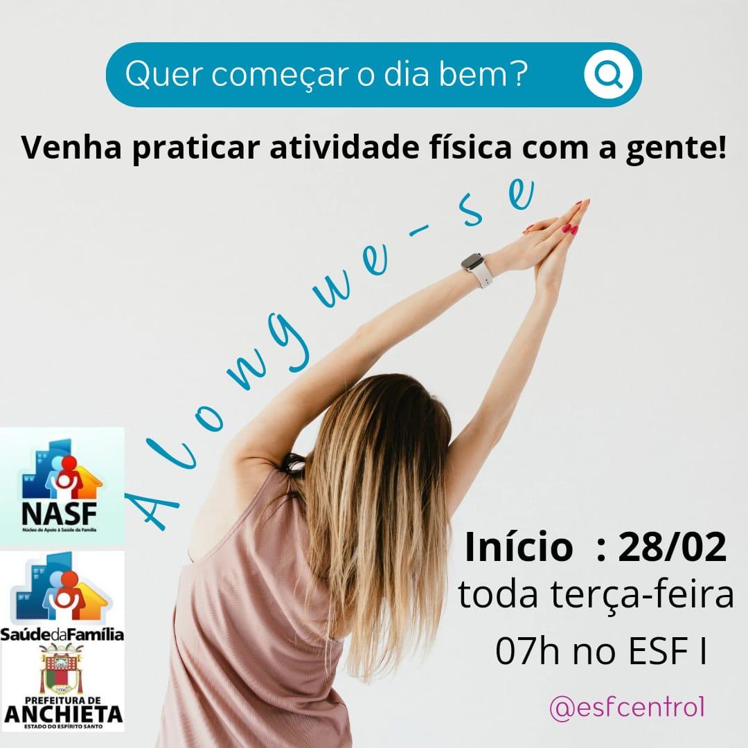 Aula de alongamento no ESF 1 para começar o dia bem