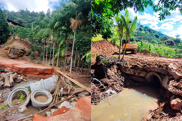Prefeitura reconstrói Bueiro destruído pela chuva em Santo Antônio