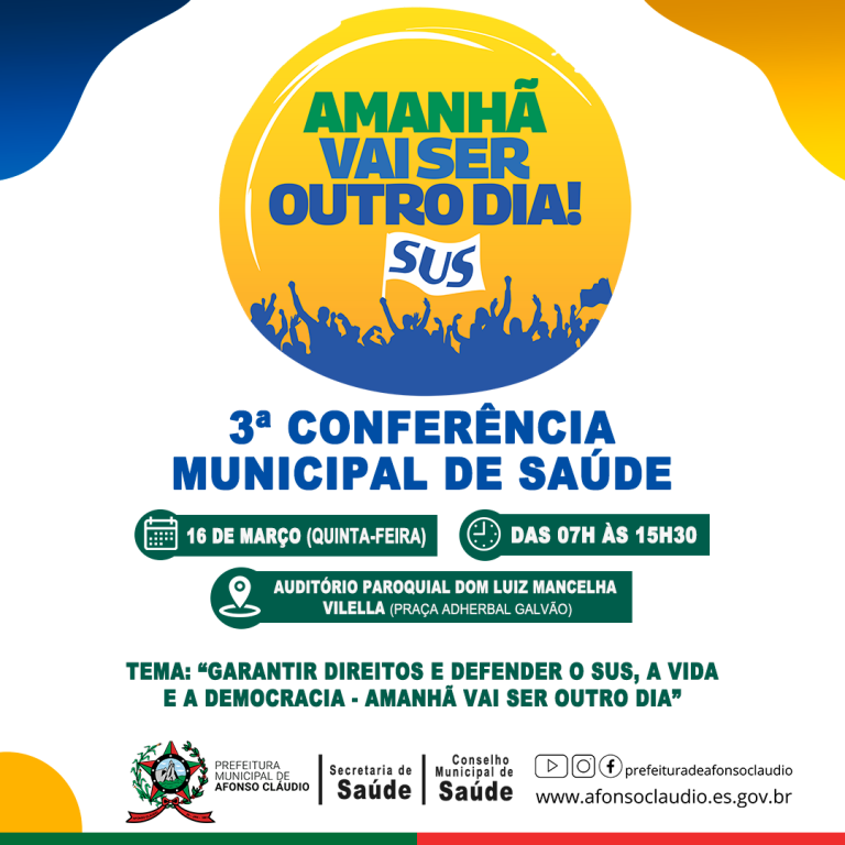 Afonso Cláudio promove Conferência Municipal de Saúde no dia de 16 março