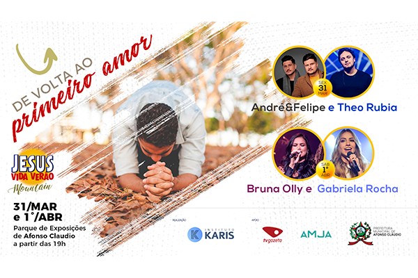 Jesus Vida Verão em Afonso Cláudio acontece nos dias 31 de março e 1º de abril com shows gratuitos