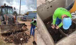Semserv retira pneus, sacolas plásticas, marmitas e garrafas de rede de drenagem da Avenida Alice Coutinho