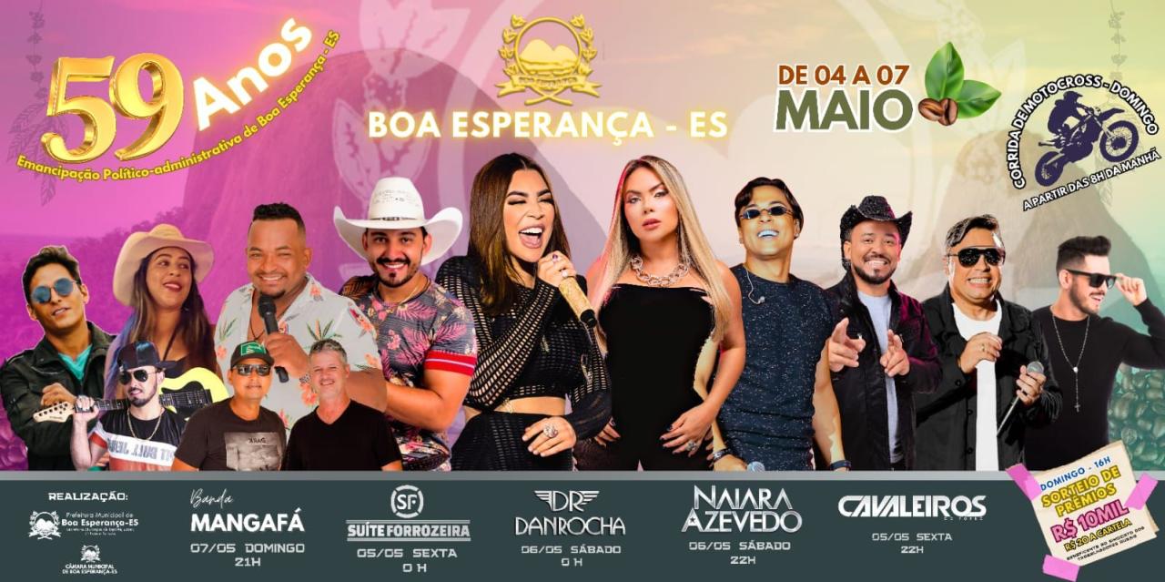 Programação Oficial Festa: 59 Anos de Emancipação Político-administrativa de Boa Esperança