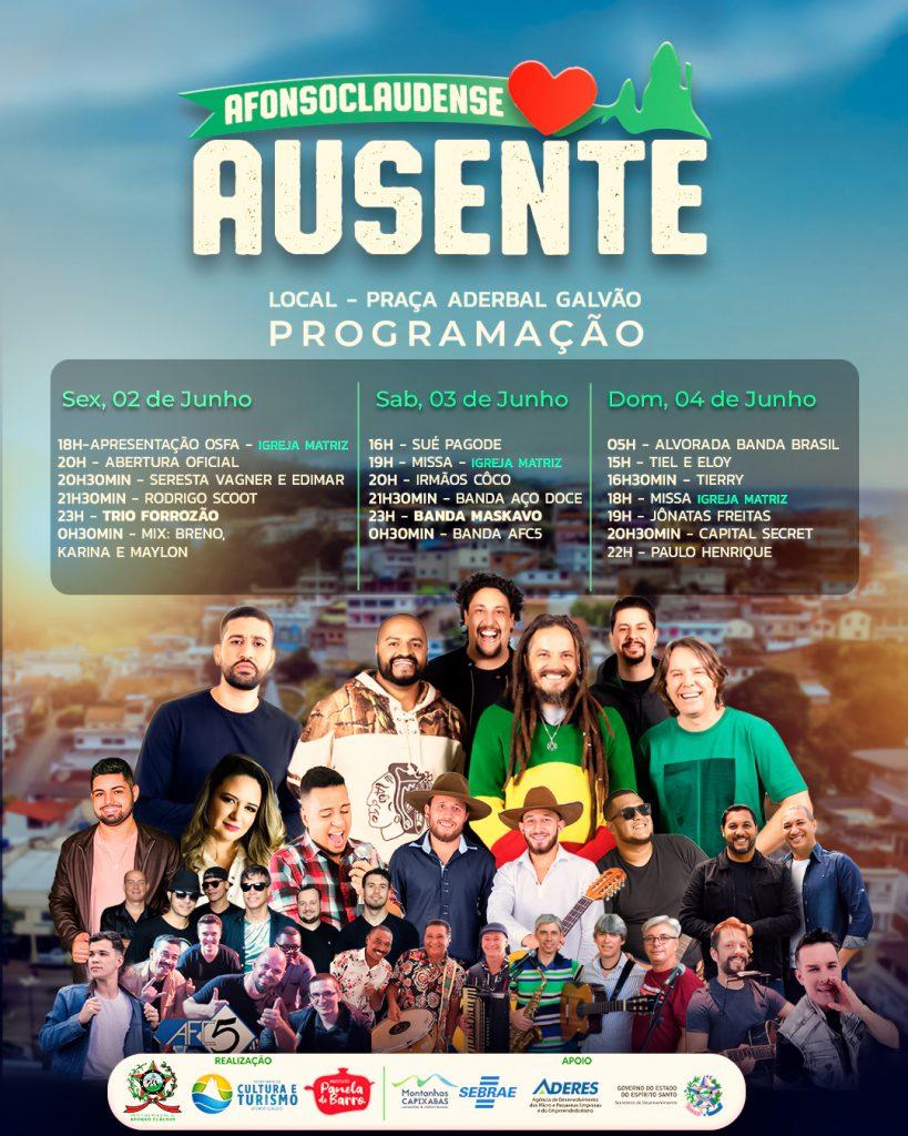 Confira a programação do 27° Encontro do Afonsoclaudense Ausente