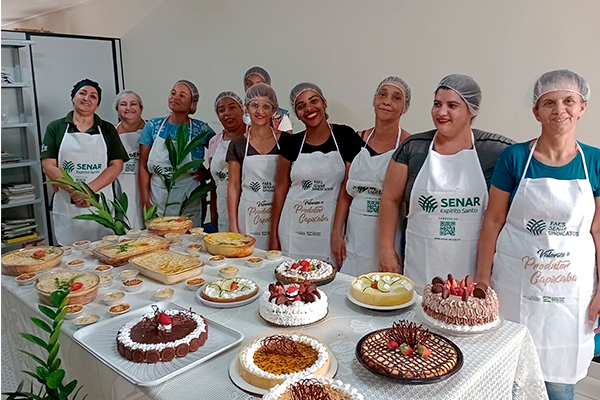 Empreendedoras da sede de Afonso Cláudio participam de Curso de Tortas Doces e Salgadas ofertado pelo Senar
