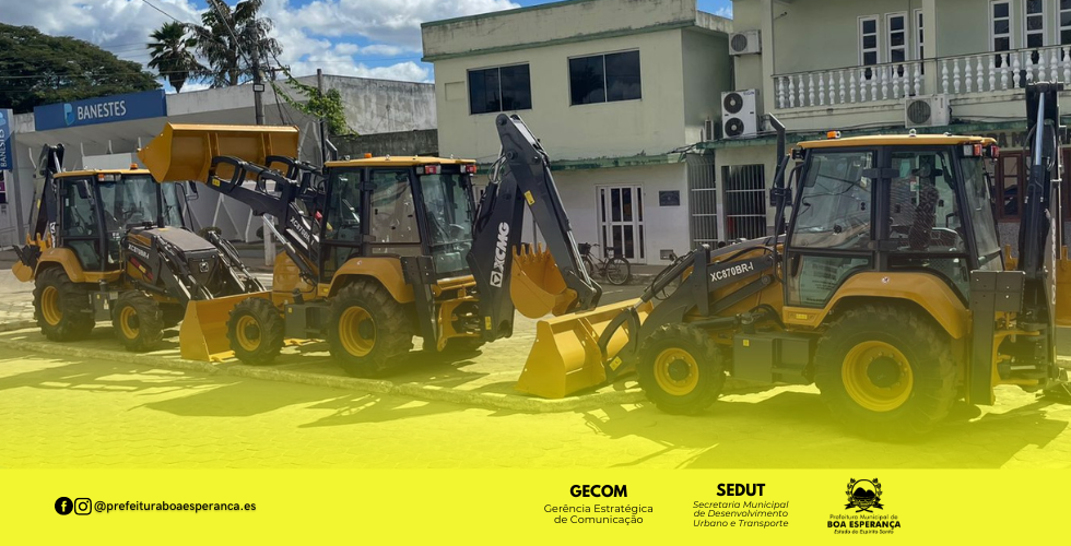 Boa Esperança Recebe Três Retroescavadeiras para Fortalecer Infraestrutura Municipal
