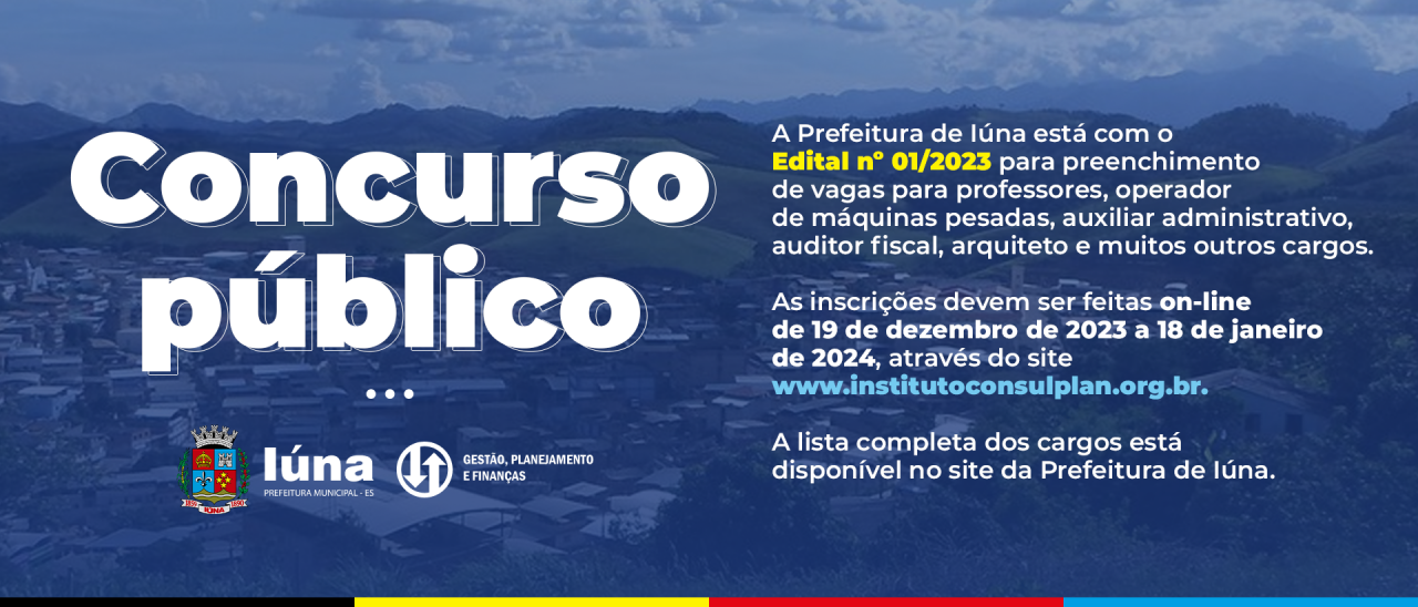 Prefeitura de Iúna abre Concurso Público para mais de 10 cargos