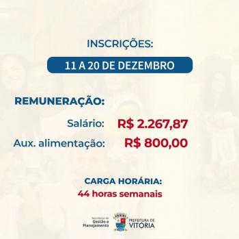 Vitória abre processo seletivo para contratar Assistentes de Educação Infantil