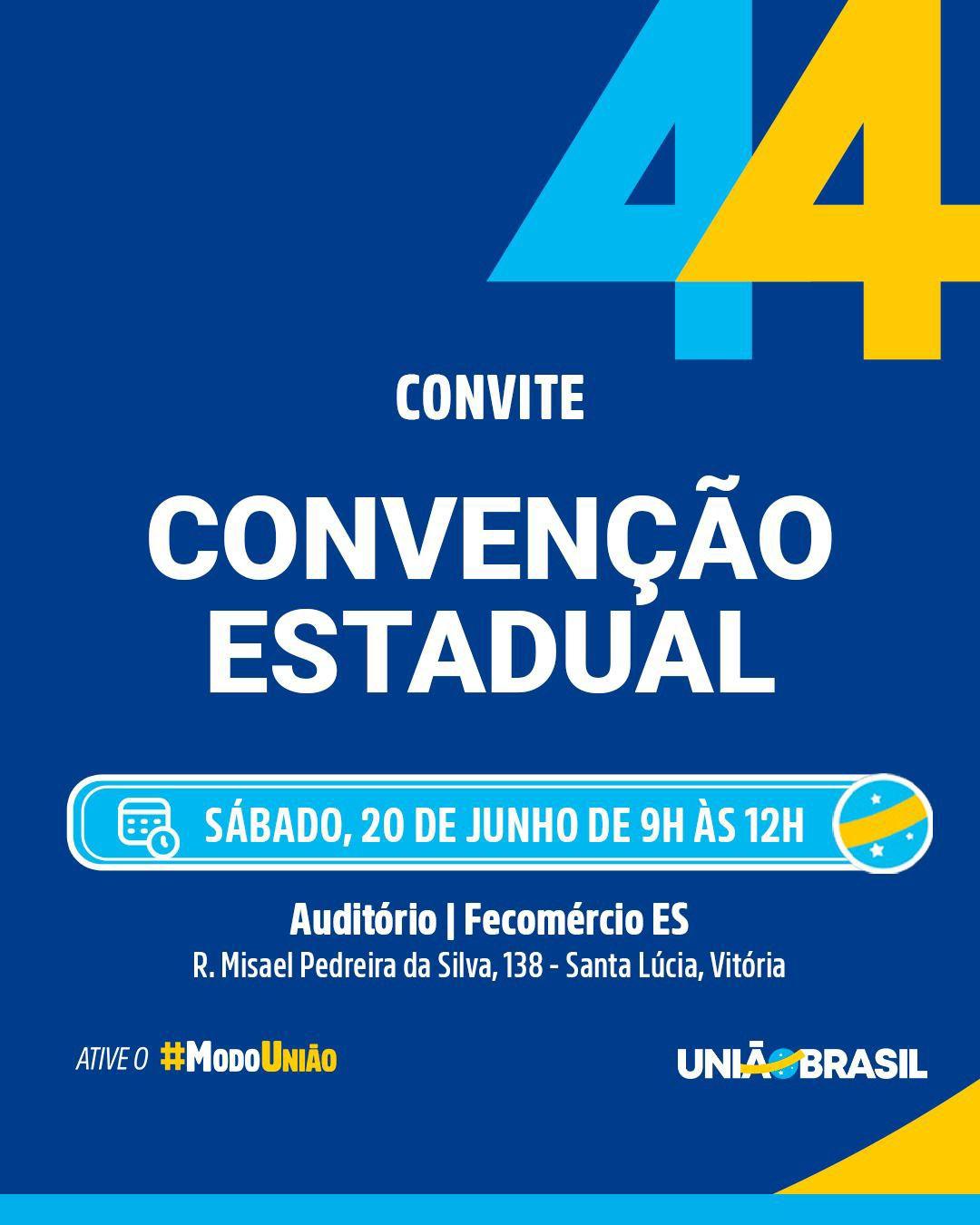 União Brasil define nova direção estadual em convenção neste sábado