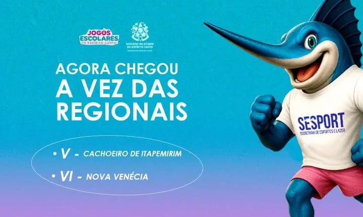 Regionais V e VI dos Jogos Escolares começam na segunda-feira (25) em Cachoeiro de Itapemirim e Nova Venécia